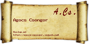 Agocs Csongor névjegykártya